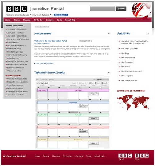 Корпоративный портал BBC 